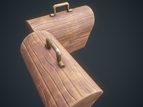 Stilize Kutu Gizemli Stil Oyuna Hazır Prop 3D Model