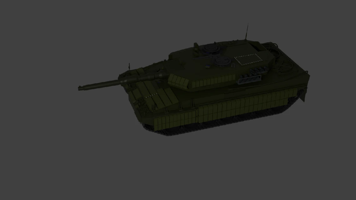 Leopard 2A4 with reactive armor 3D Model .c4d .max .obj .3ds .fbx .stl .blend 