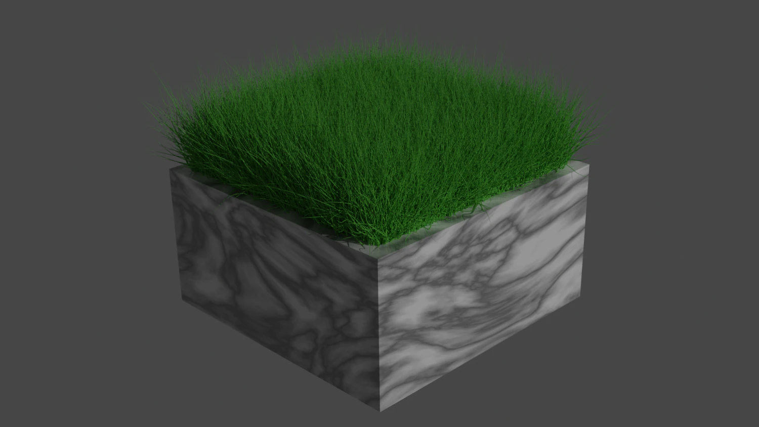 Grass in a small marble vase 3D Model .c4d .max .obj .3ds .fbx .stl .blend 