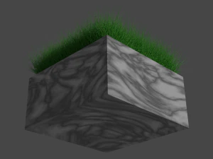 Grass in a small marble vase 3D Model