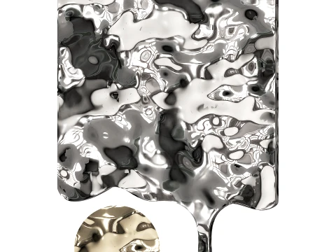 Wall panel with chrome drops 3D Model