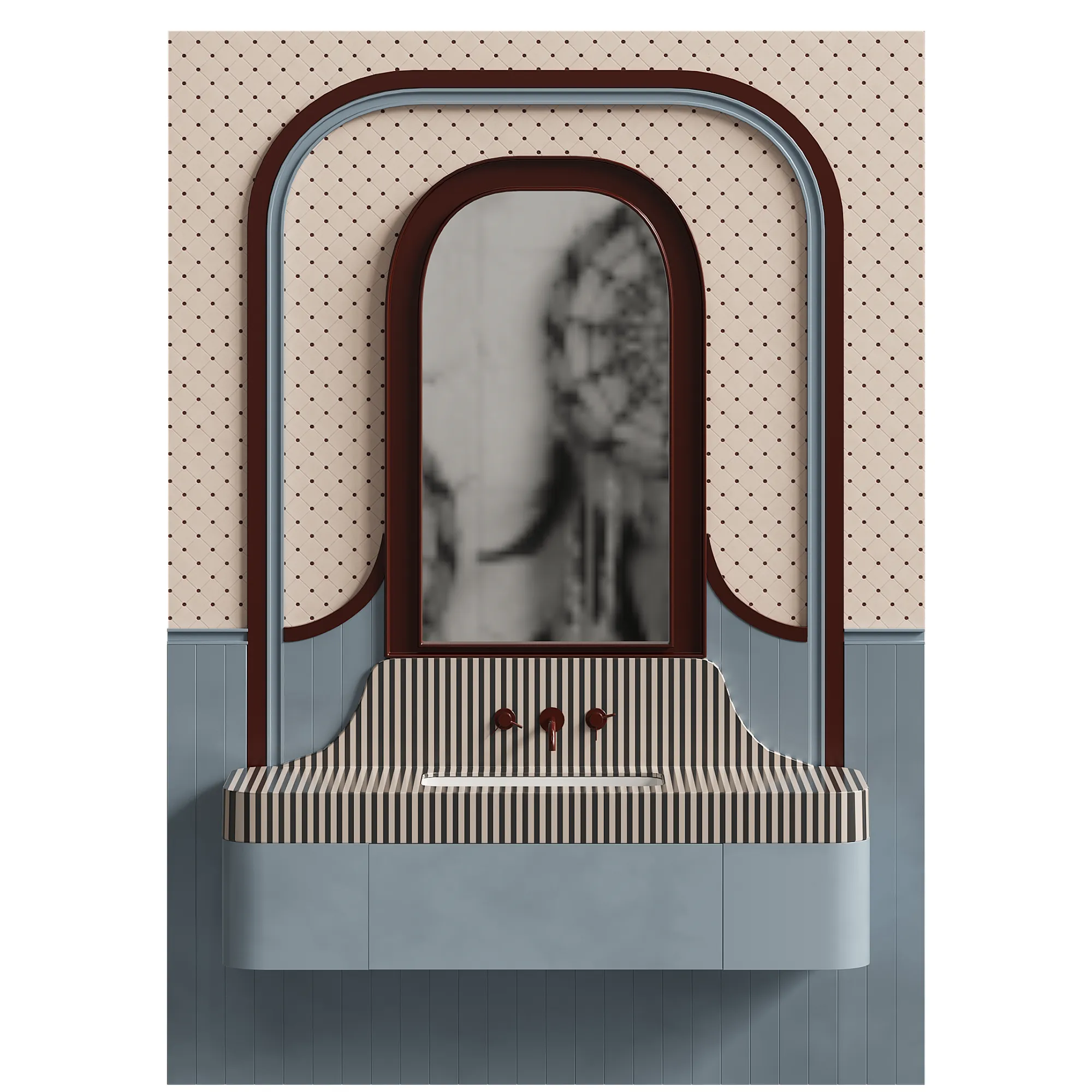 Art Deco - hanging vanity with sink 3D Model .c4d .max .obj .3ds .fbx .stl .blend 