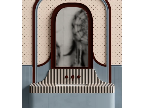 Art Deco - hanging vanity with sink 3D Model