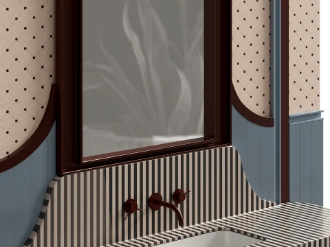 Art Deco - hanging vanity with sink 3D Model