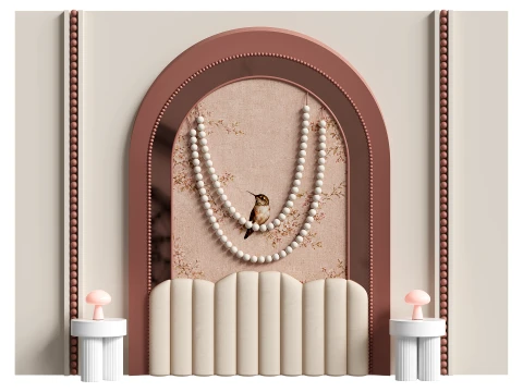 Arched headboard for the childrens room Morning Hummingbird Modèle 3D
