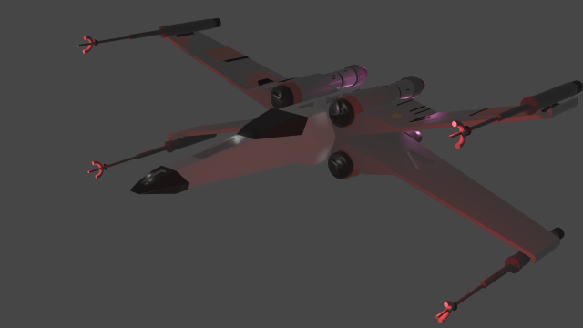 X-Wing 3D Model .c4d .max .obj .3ds .fbx .stl .blend 