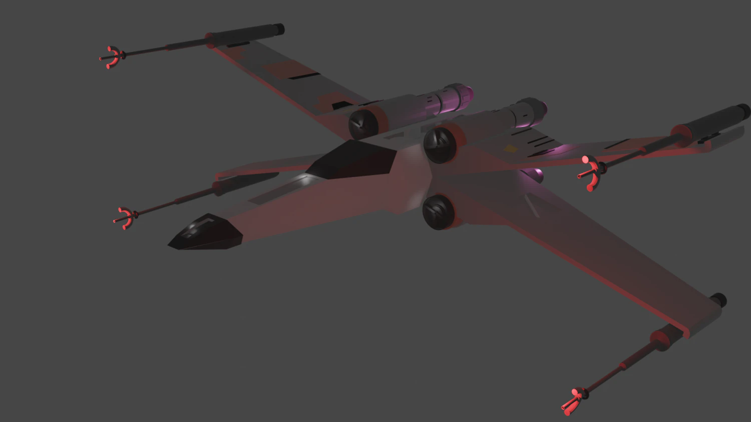 X-Wing 3D Model .c4d .max .obj .3ds .fbx .stl .blend