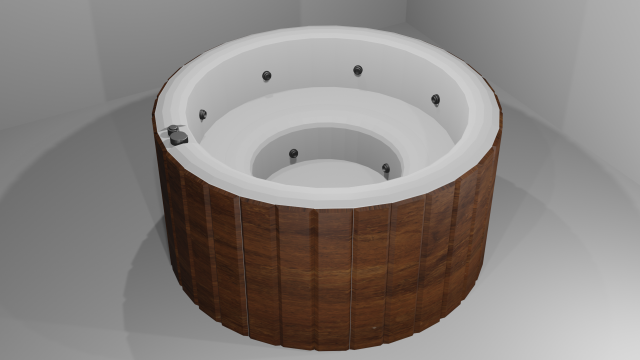 Low poly jacuzzi 3D Model .c4d .max .obj .3ds .fbx .stl .blend 