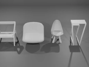 Ensemble de chaises sans mat&eacute;riel Modèle 3D