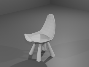 No material chairs set 3D 模型