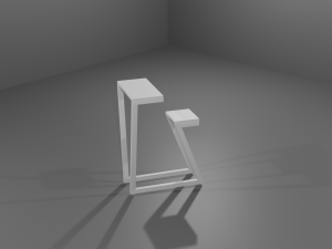 No material chairs set 3D 模型