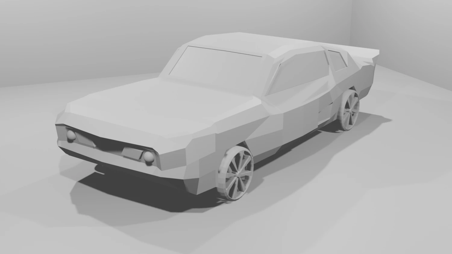 No material low poly car 3D Model .c4d .max .obj .3ds .fbx .stl .blend 
