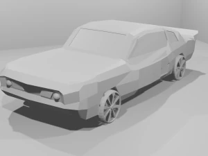 Coche sin material de baja poli. Modelo 3D