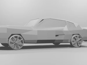 No material low poly car 3D Model