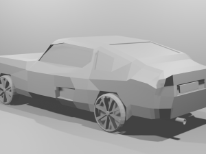 No material low poly car 3D Model