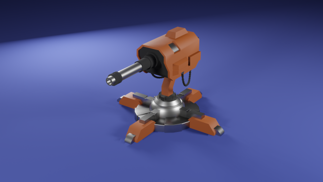 Turret 3D 모델 .c4d .max .obj .3ds .fbx .stl .blend 