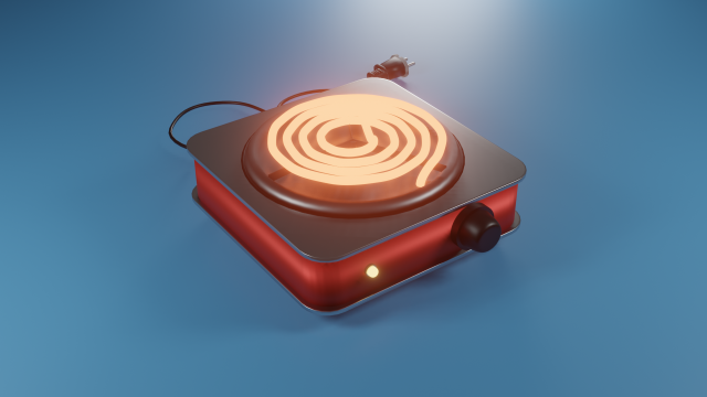 Spiral kitchen stove 3D Model .c4d .max .obj .3ds .fbx .stl .blend 