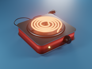 Spiral kitchen stove 3D Model