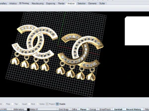 Серьги Шанель 1002 3D Принт Модель