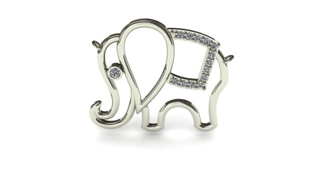 Elephant pendant 3Dプリントモデル .c4d .max .obj .3ds .fbx .stl .blend 