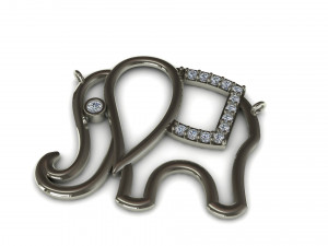 Elephant pendant 3Dプリントモデル
