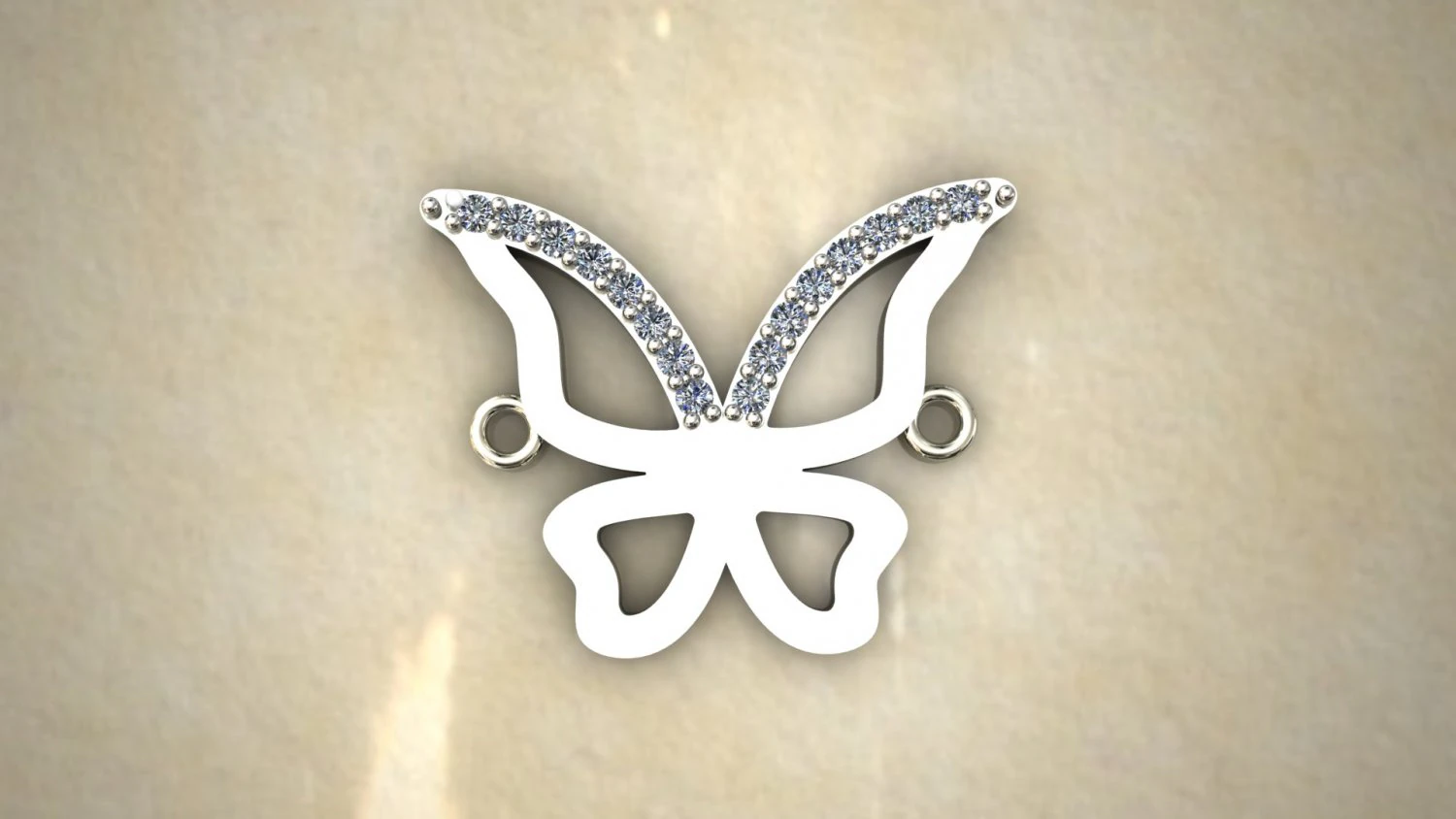 Butterfly Pendant 3D Print Model .c4d .max .obj .3ds .fbx .stl .blend 