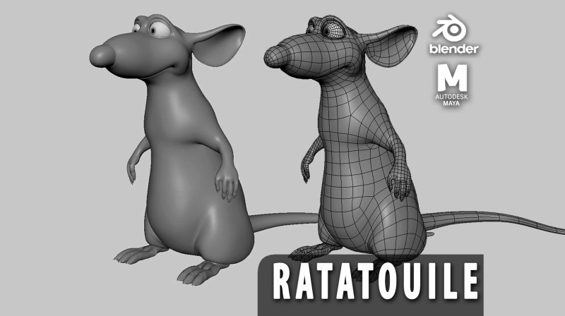 Mouse - Ratatouille 3D मॉडल .c4d .max .obj .3ds .fbx .stl .blend