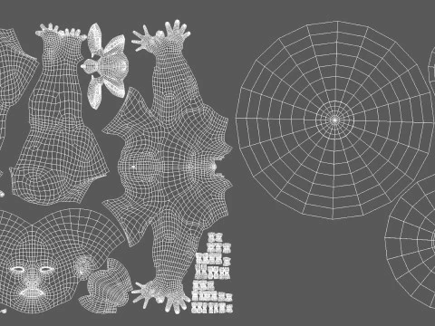 Коллекция BaseMesh Мужчина Женщина Мускулистый мужчина 3D Модель