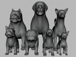 7 Dog Pack BaseMesh 3Dモデル