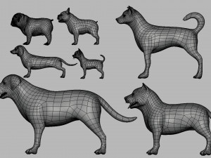 7 Dog Pack BaseMesh 3Dモデル