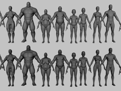 13 BaseMesh Collection 3D Model