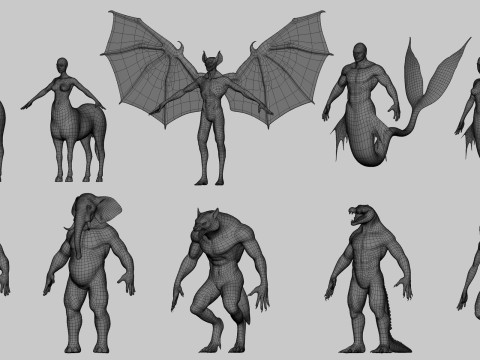10 Mythical Creatures 3D Model