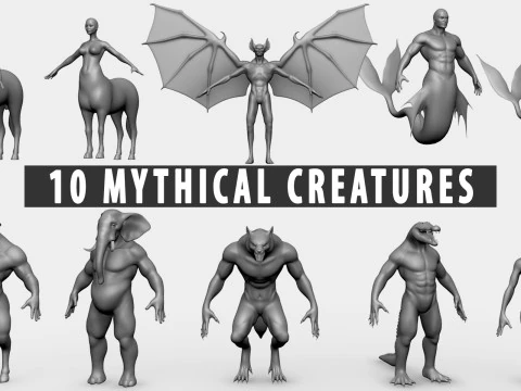 10 Mythical Creatures 3D Model