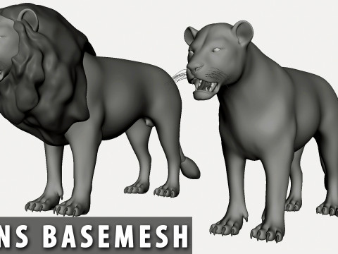 16 Wild Animals BaseMesh 3D Модель