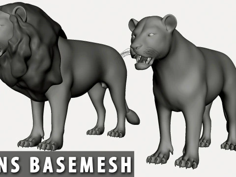 16 Wild Animals BaseMesh 3D Model