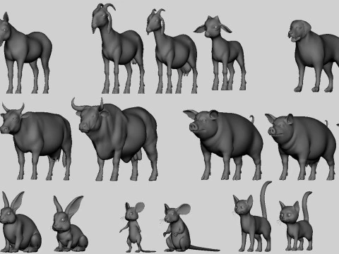 19 Domestic Animal 3D Model
