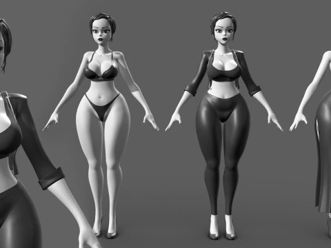 Female Anatomy BaseMesh - Topology UV map 3D Model