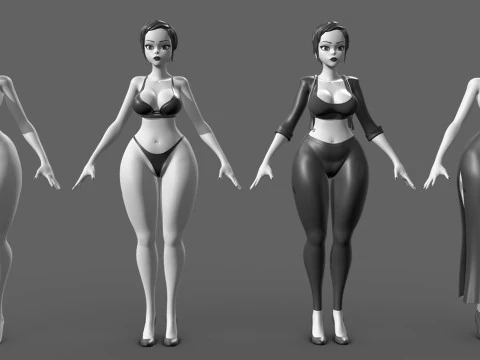 Female Anatomy BaseMesh - Topology UV map 3D Model