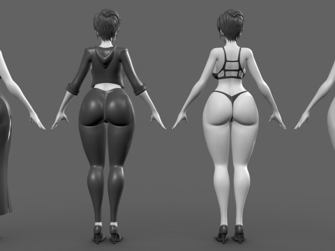 Female Anatomy BaseMesh - Topology UV map 3D Модель
