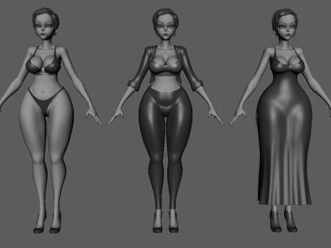 Female Anatomy BaseMesh - Topology UV map 3D Модель