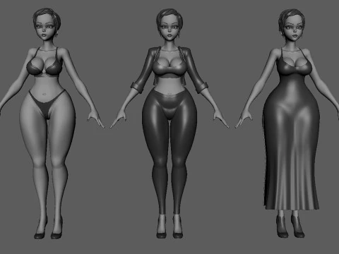 Female Anatomy BaseMesh - Topology UV map 3D Model