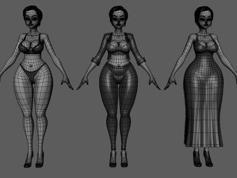Female Anatomy BaseMesh - Topology UV map 3D Model