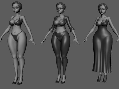 Female Anatomy BaseMesh - Topology UV map 3D Модель