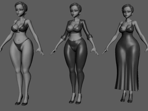 Female Anatomy BaseMesh - Topology UV map 3D Model