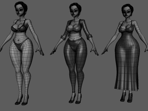 Female Anatomy BaseMesh - Topology UV map 3D Model