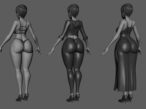 Female Anatomy BaseMesh - Topology UV map 3D Model
