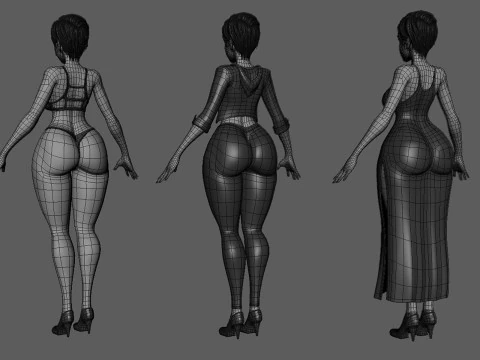 Female Anatomy BaseMesh - Topology UV map 3D Model