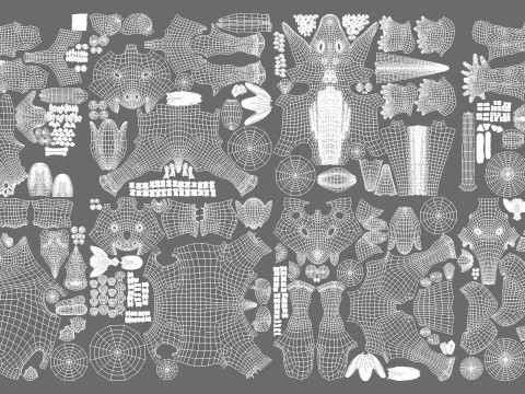 Wild Animal Baby - Topology UV Map Modello 3D