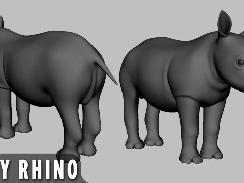 Beb&eacute; animal salvaje - Topolog&iacute;a Mapa UV Modelo 3D