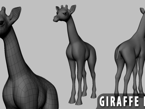 Beb&eacute; animal salvaje - Topolog&iacute;a Mapa UV Modelo 3D